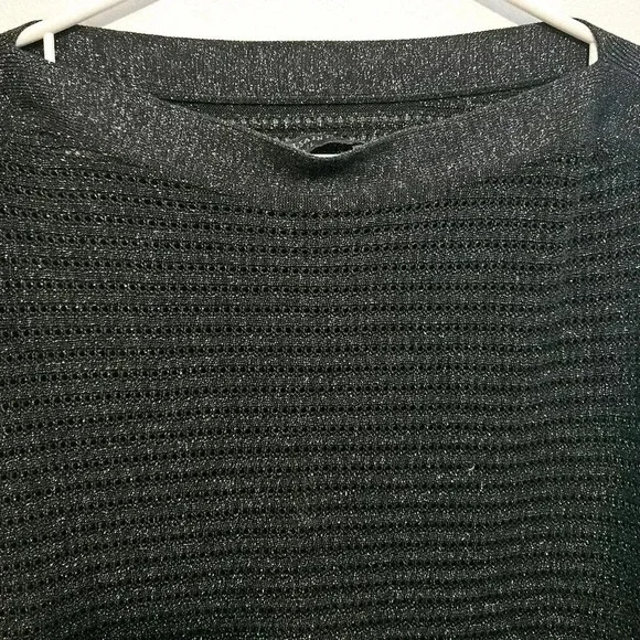 All Saints Elle Metallic Open Knit Jumper Black Long Sleeve Size  M/L - Picture 9 of 13
